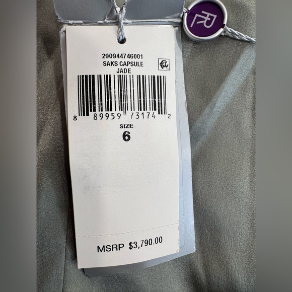 Ralph Lauren Collection Rhiannon Ruffle Silk Gown Light Green Maxi Dress - Picture 10 of 14